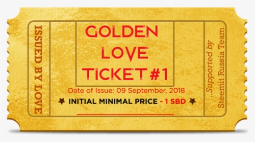 Golden Love Ticket - Label, HD Png Download, Free Download