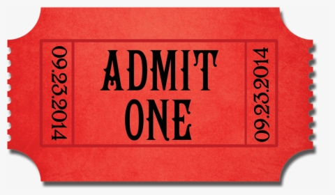 Red Admit One Ticket, HD Png Download, Free Download