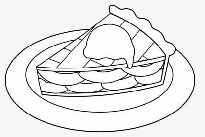Pie And Ice Cream Clipart - Apple Pie Clipart Black And White, HD Png Download, Free Download