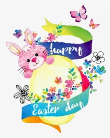 #easter #bunny #happyeaster #watercolor #handpainted - Cartoon, HD Png Download, Free Download