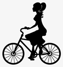 Girl On Bike Silhouette, HD Png Download, Free Download