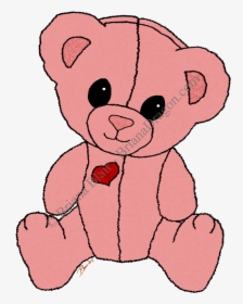 Cute And Happy Pink Teddy Bear By Brianadragon - Teddy Bear, HD Png Download, Free Download