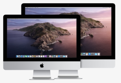 Two Imac Displays, One In Front Of The Other - Mac Catalina, HD Png Download, Free Download