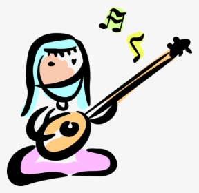 Vector Illustration Of Hindu Female Musician Plays, HD Png Download, Free Download