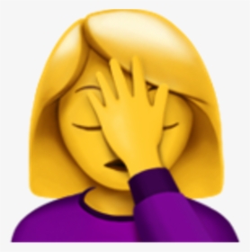 Palm Face Emoji - Woman Facepalming Emoji, HD Png Download, Free Download