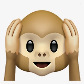 •monkey Emoji 2 🙉 Monkey Ears Emoji Emoticon Iphone - Monkey Covering Ears Emoji, HD Png Download, Free Download