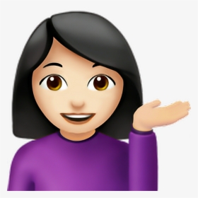 Girl Emoji Iphone Iphoneemoji Emoticon Png Black Iphone - Emoji Woman Hand, Transparent Png, Free Download