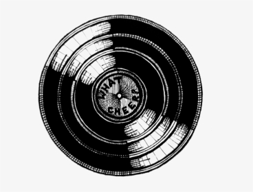 Banner Black And White Download Record Transparent - Circle, HD Png Download, Free Download