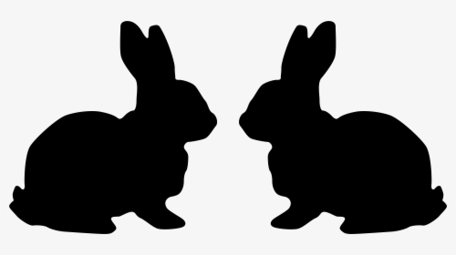 Hare Easter Bunny White Rabbit Clip Art - Black And White Rabbit Silhouette Clipart, HD Png Download, Free Download