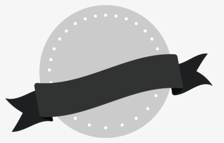 Round Badge With Black Ribbon - Badge Gray Png, Transparent Png, Free Download