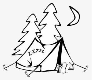 Sleeping In A Tent Svg Clip Arts - Camp Clipart Black And White, HD Png Download, Free Download
