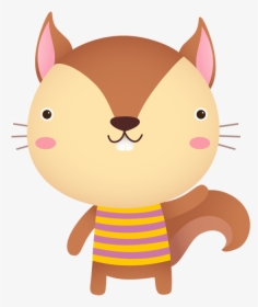Cute Squirrel Cartoon With Hand Waving - Cute Squirrel Cartoon Png, Transparent Png, Free Download