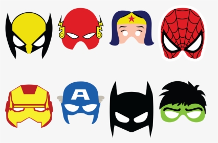 Superhero Batman Flash Iron Hero Batgirl Man Clipart - Superheroes Mask Printable, HD Png Download, Free Download