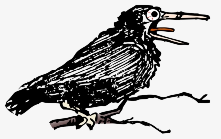 Crow, Alone, Bird, Black, Cawing, Croak, Croaking, - Krähe Krächzt, HD Png Download, Free Download