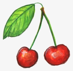 Transparent Cherries Clipart - Painted Transparent Cherry, HD Png Download, Free Download