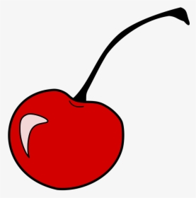 Cherry, Single, Red, Fruit - Single Cherry Vector Png, Transparent Png, Free Download