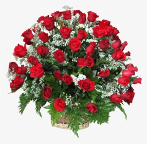 Basket Arrangement With 50 Red Roses - Rose Bokeh Image Download, HD Png Download, Free Download