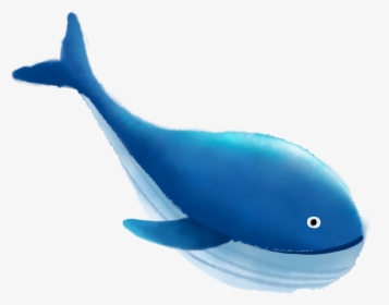 Blue Sea Swimming Whale Png And Psd - One Whale Cartoon, Transparent Png, Free Download