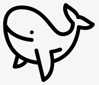 Whale Icon Free Download Png And Vector - Black And White Whale Clipart, Transparent Png, Free Download