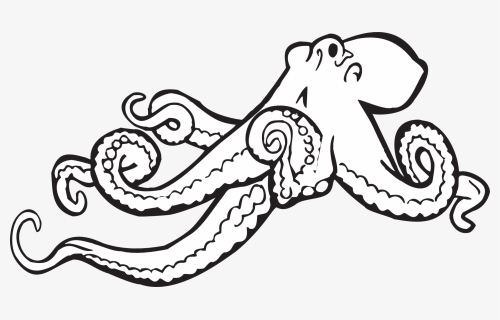 Coloring Book Octopus Svg Clip Arts - Octopus Clipart Black And White, HD Png Download, Free Download