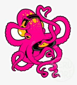 Dj Octopus Sticker - Octopus Dj, HD Png Download, Free Download