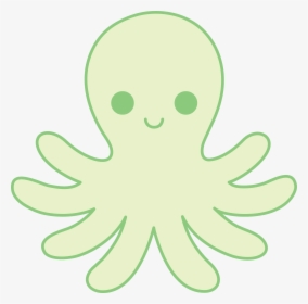 Animated Cute Little Octopus - Green Cartoon Octopus, HD Png Download, Free Download