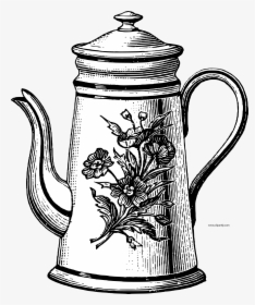 Vintage Sketch Teapot Png Clipart Download - Teapot Drawing, Transparent Png, Free Download