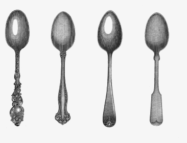 Vector Spoon Black - Vintage Spoon Clip Art, HD Png Download, Free Download