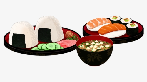 Food, Sushi, Delicious, Soup, Rice Ball - Sushi Cartoon Transparent Background, HD Png Download, Free Download