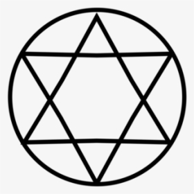 Line Art,angle,symmetry - Star Of David With Circle Around, HD Png Download, Free Download
