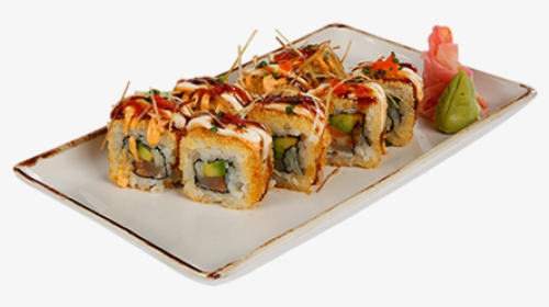 High Angle Picture Of Our Katsu Sushi Roll On A White - California Roll, HD Png Download, Free Download