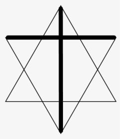 Cross Associated With Star Of David - Cross And Star Of David Combines, HD Png Download, Free Download