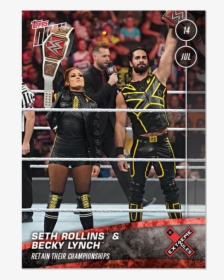 Seth Rollins & Becky Lynch Retain Their Championships - Wwe Becky Lynch And Seth Rollins, HD Png Download, Free Download