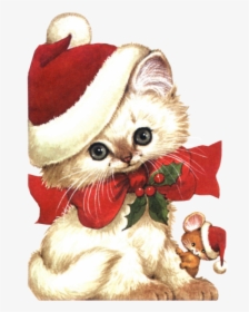 Christmas Kitten Png - Kitten Christmas Transparent Clipart, Png Download, Free Download