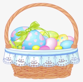 Easter Egg Basket Png - Basket Of Easter Eggs Clipart, Transparent Png, Free Download