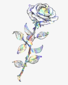 Flower Glitch Glitter Tattoo Sketch - Glitch Tattoo Flower, HD Png Download, Free Download