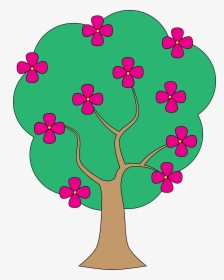 Images For Oak Tree Clip Art Png - Tree With Flower Clip Art, Transparent Png, Free Download