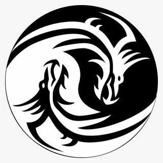 Yin Yang Dragon Symbol - Cool Dragon Black And White Drawing, HD Png Download, Free Download
