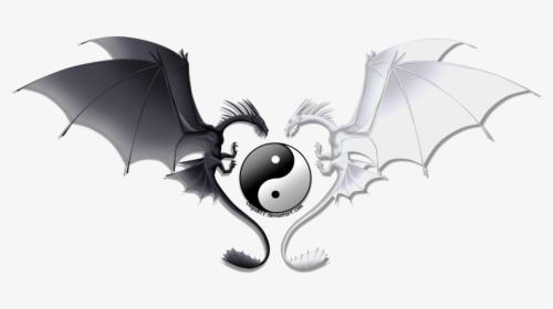 Black And White Yin Yang Dragons, HD Png Download, Free Download