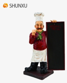 High Quality Desk Decorative Resin Kitchen Chef With - Blackboard, HD Png Download, Free Download