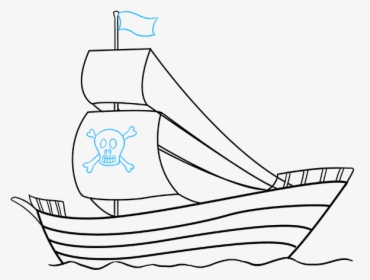 How To Draw Pirate Ship - Pirate Ship Drawing Easy, HD Png Download, Free Download
