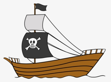 Easy Pirate Ship Drawing - Pirate Ship Drawing Simple, HD Png Download, Free Download