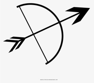 Bow And Arrow Coloring Page - Coloring Pages Of A Bow And Arrow, HD Png Download, Free Download