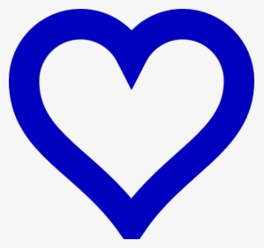 Open Blue Heart Svg Clip Arts - White And Blue Heart, HD Png Download, Free Download