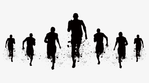 Running Silhouette Png - Silhouette Of People Running, Transparent Png, Free Download