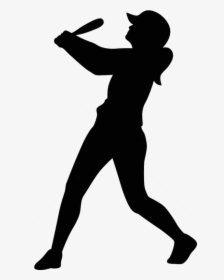 Transparent Softball Clip Art - Silhouette Softball Player Clipart, HD Png Download, Free Download