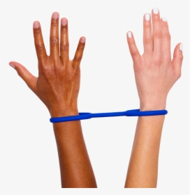 Two Hands In Blue Body Safe Silicone Stretchy Handcuffs - Circle, HD Png Download, Free Download