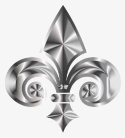 Ornament,symbol,metal - Silver Fleur De Lis Clip Art, HD Png Download, Free Download