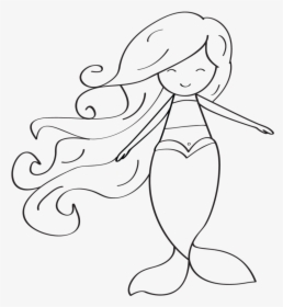 Download Cute Mermaid Png Simple Cute Mermaid Cartoon Transparent Png Kindpng