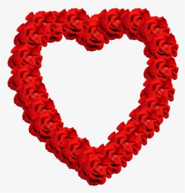 Valentine Heart Of Red Roses - Heart Rose Png, Transparent Png, Free Download